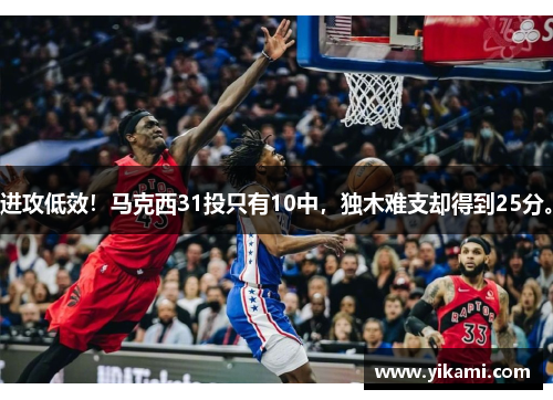 进攻低效！马克西31投只有10中，独木难支却得到25分。